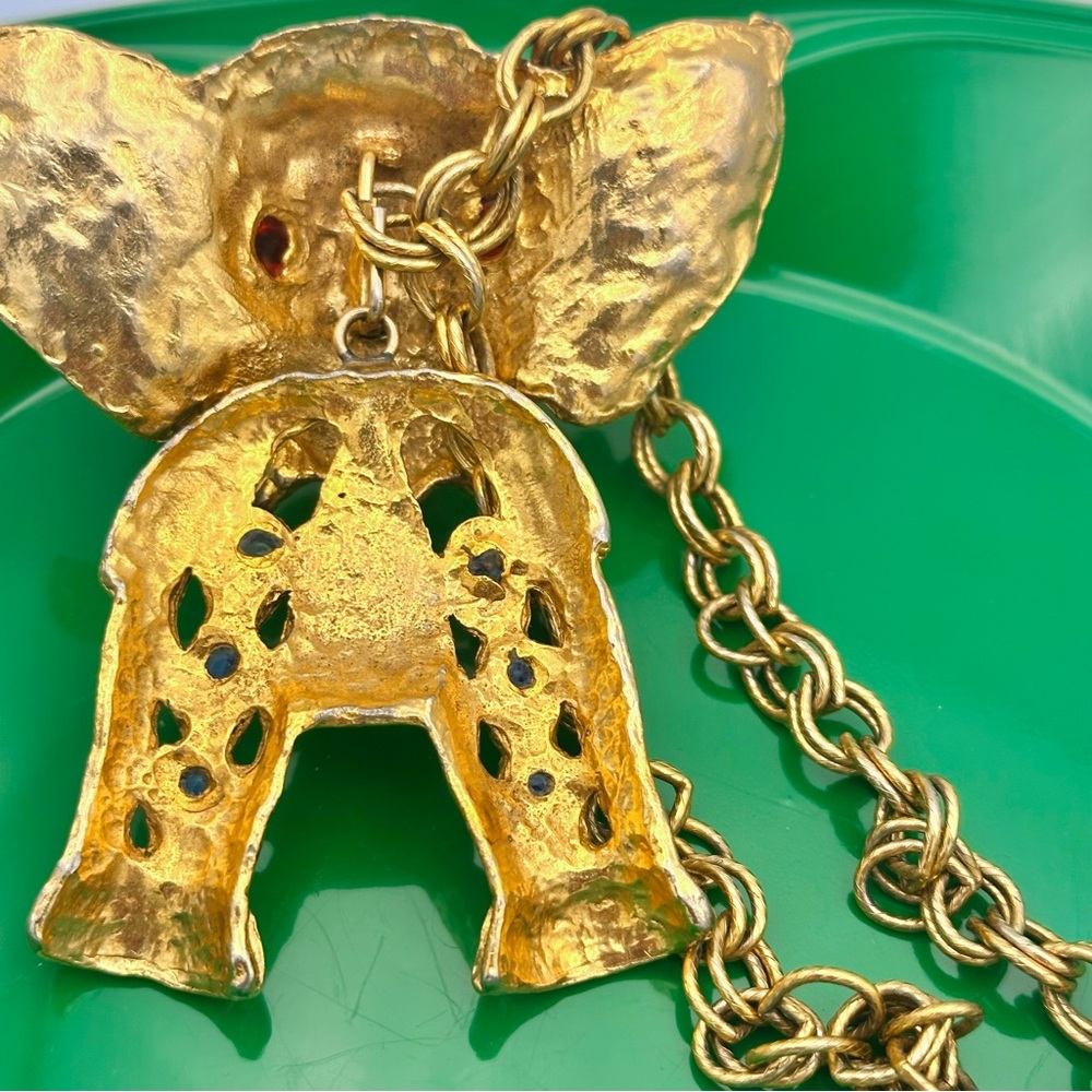 Vintage 60s 70s D&E JULIANA Elephant Statement Pendant - Picture 13 of 16